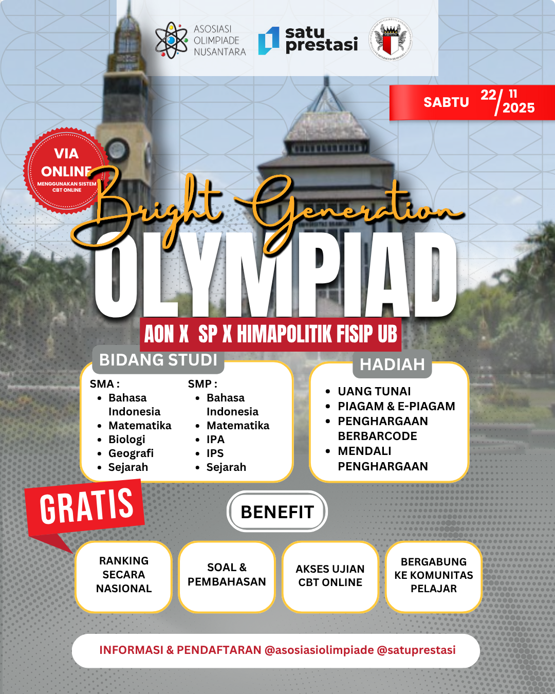 BRIGHT GENERATON OLYMPIAD - AON X SP X HIMAPOLITIK FISIP UB 22 NOVEMBER 2025 logo