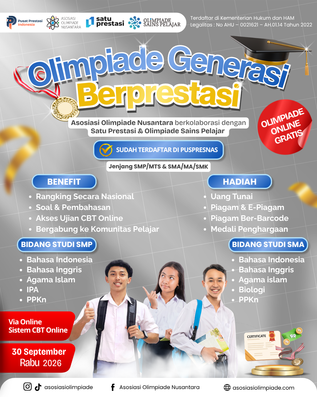 OLIMPIADE GENERASI BERPRESTASI - AON X SP X OSP (30 SEPTEMBER 2026) logo