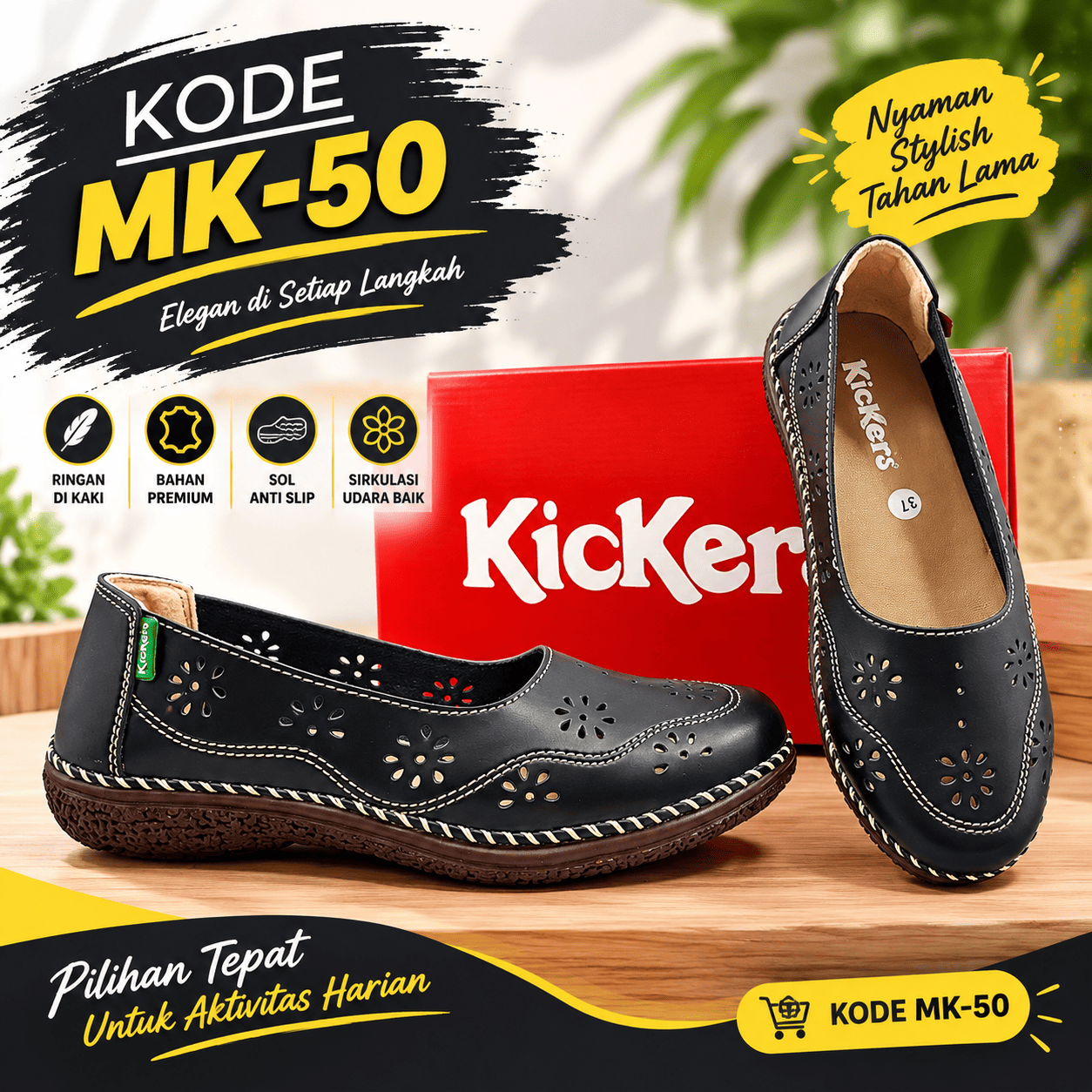 Sepatu Kickers Wanita MK50 logo
