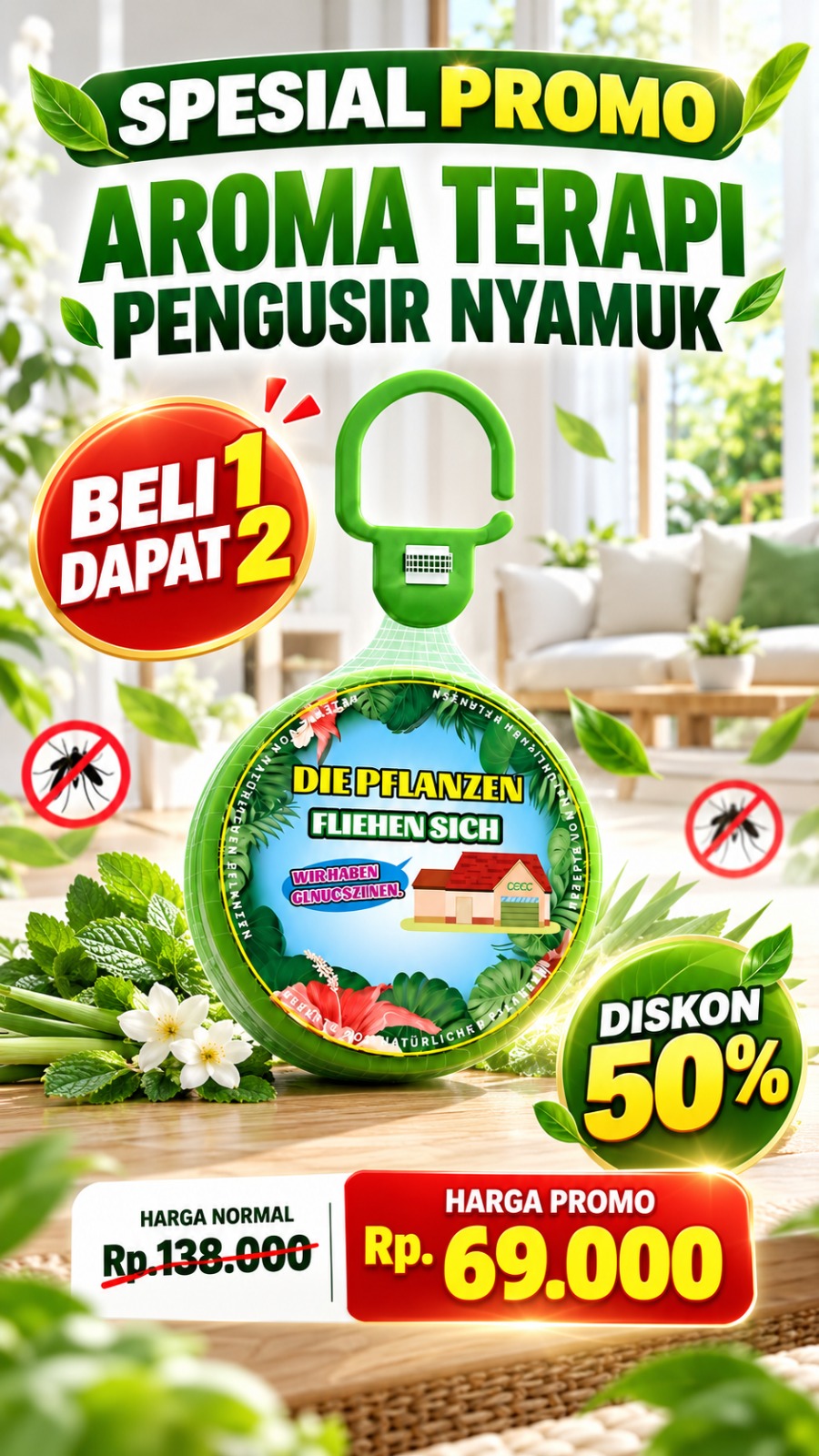 Aroma Terapi Pengusir Nyamuk Bel 1 Dapat 2 Bisa COD | VPK logo