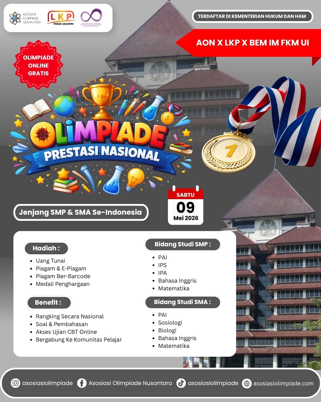 OLIMPIADE PRESTASI NASIONAL - AON X LKP X BEM IM FKM UI (9 MEI 2026) logo