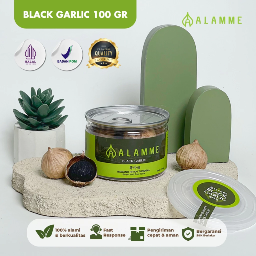 Black Garlic Bawang Hitam Tunggal Premium Alamme 100 Gram - AM