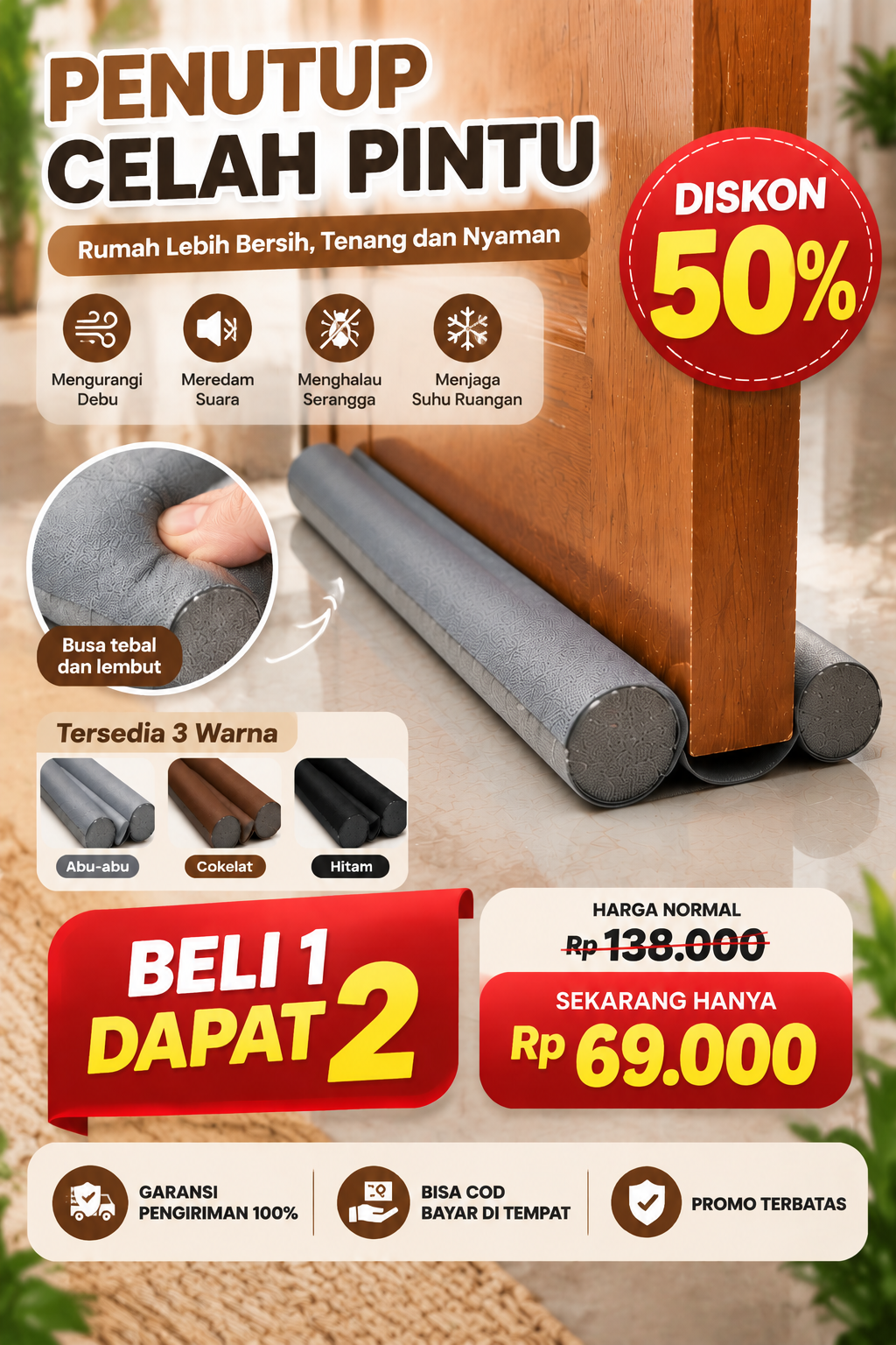 Penutup Celah Pintu Beli 1 Dapat 2 Bisa COD | YT-KMZ logo