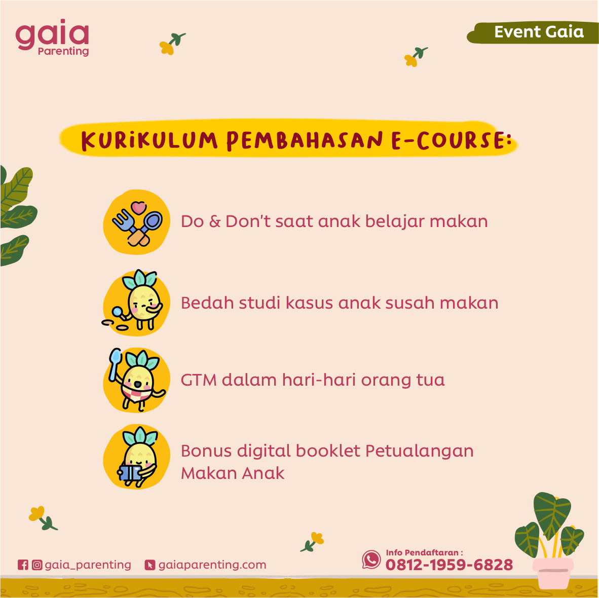 Course MPASI Tepat, Gizi Optimal Cegah dan Atasi Anak Susah Makan