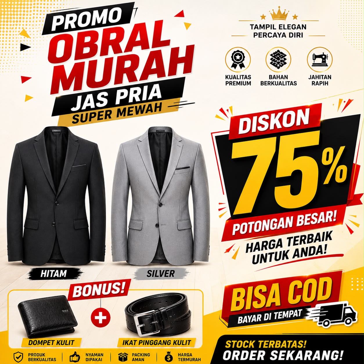 Jaz Premium Original Bonus Dompet Kulit Dan Ikat Pinggang Kulit logo