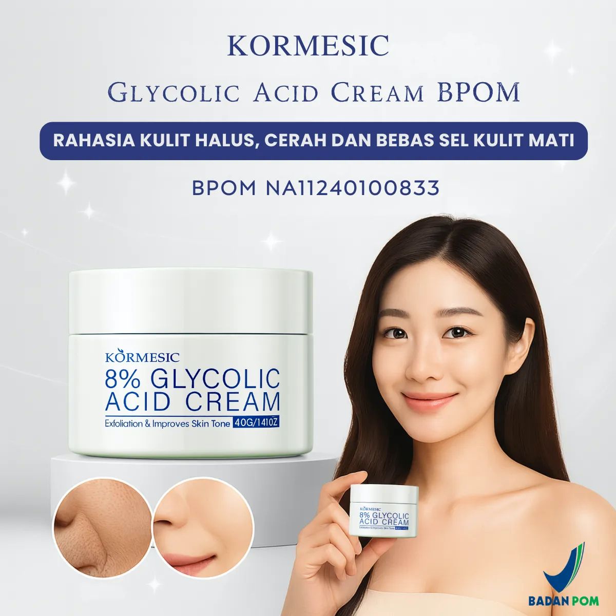 Kormesic Glycolic Acid Cream BPOM HK BL241 logo