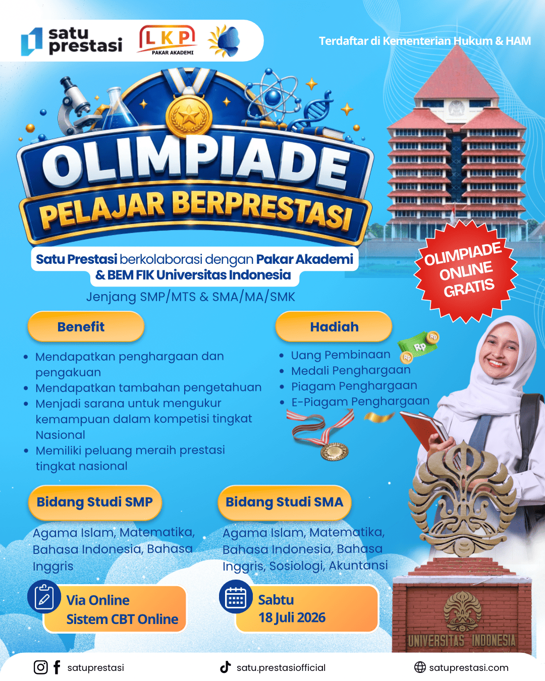 OLIMPIADE PELAJAR BERPRESTASI - SABTU, 18 JULI 2026 - SP X LKP X BEM FIK UI logo