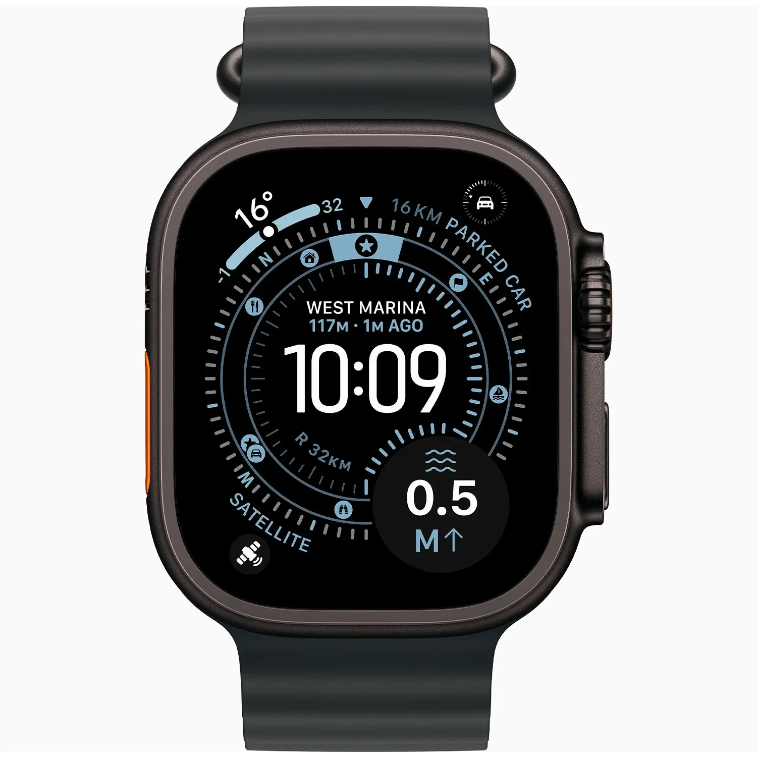 Apple Watch Ultra 3 Black Titanium - Ocean Band - Black