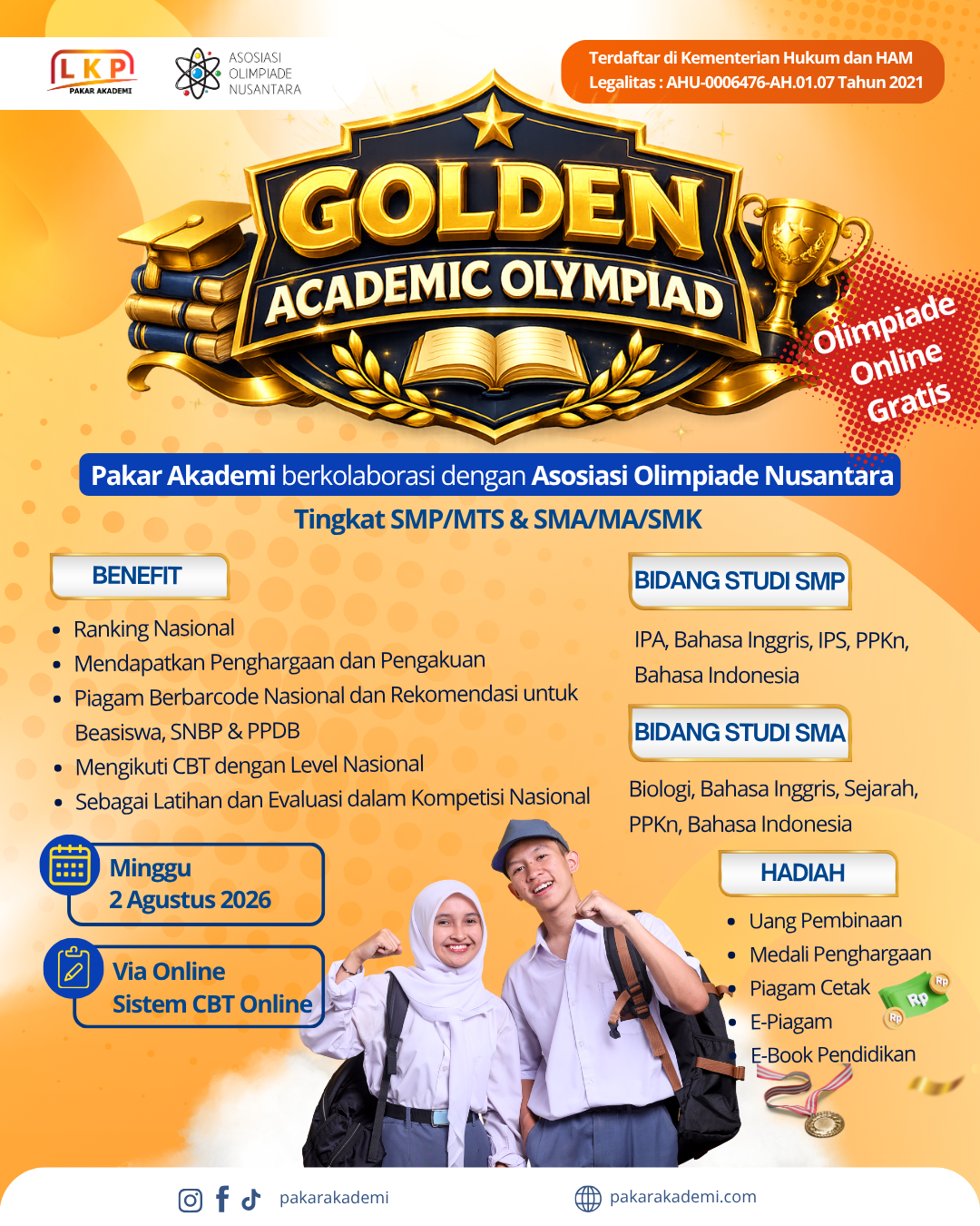 GOLDEN ACADEMIC OLYMPIAD - PAKAR AKADEMI 2 AGUSTUS 2026 logo