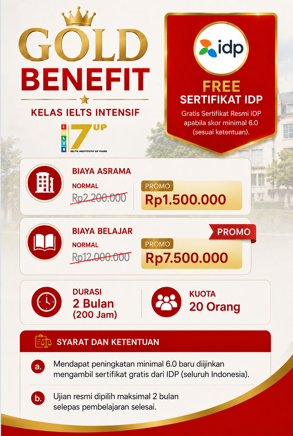 KELAS Paket Free Sertifikat Resmi IDP logo