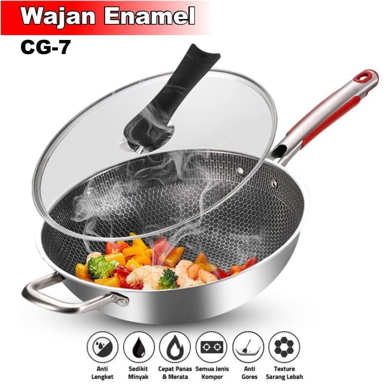 Wajan Anti Lengket Stainless Steel Ukuran 32cm ⚡ logo