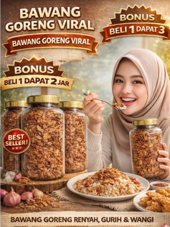 Bawang Goreng Musdalifah Beli 1 dapat 3 Toples Bisa COD BESTPRODUK logo