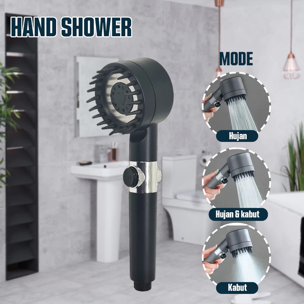 hand shower kepala shower bulat multifungsi META logo
