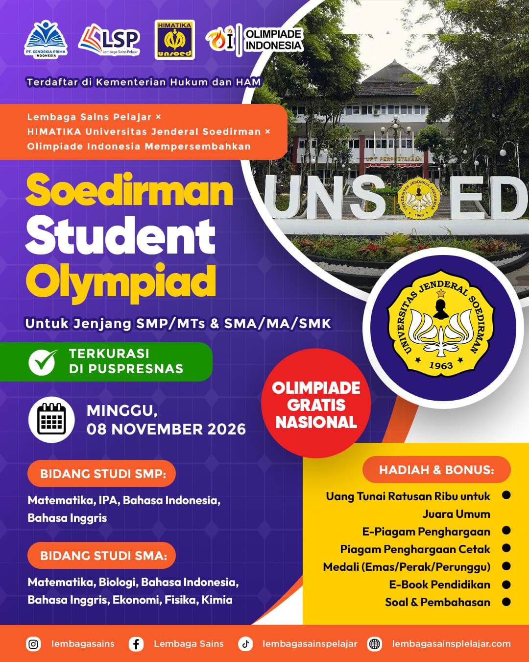 SOEDIRMAN STUDENT OLYMPIAD 2026 (LSP) logo