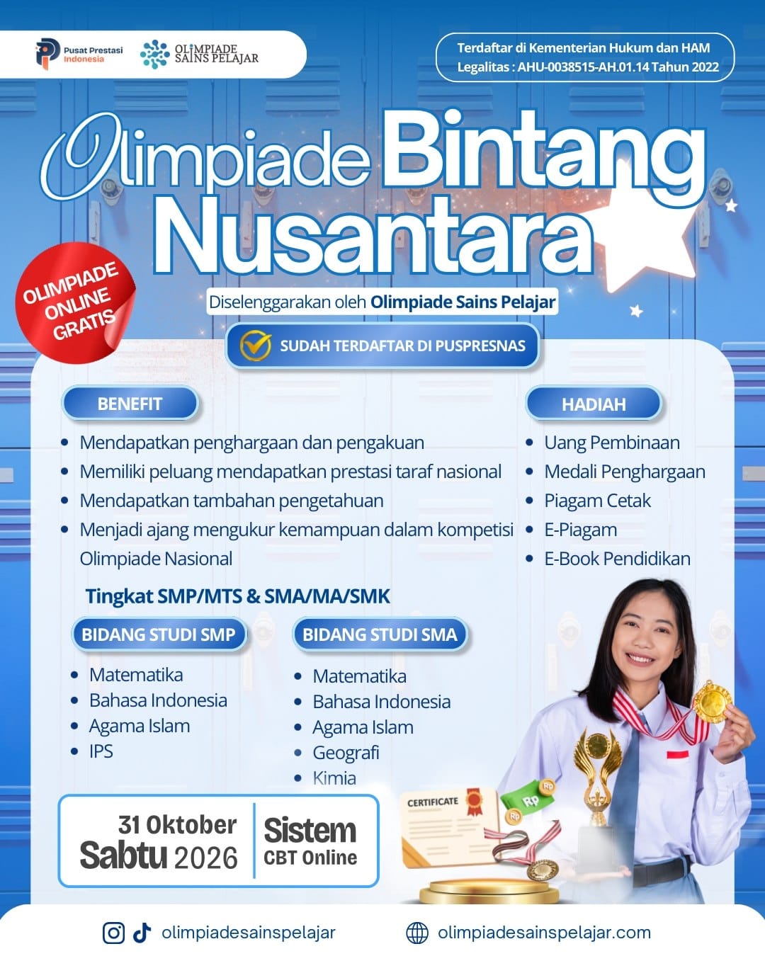 OLIMPIADE BINTANG NUSANTARA - 31 OKTOBER 2026 OSP logo