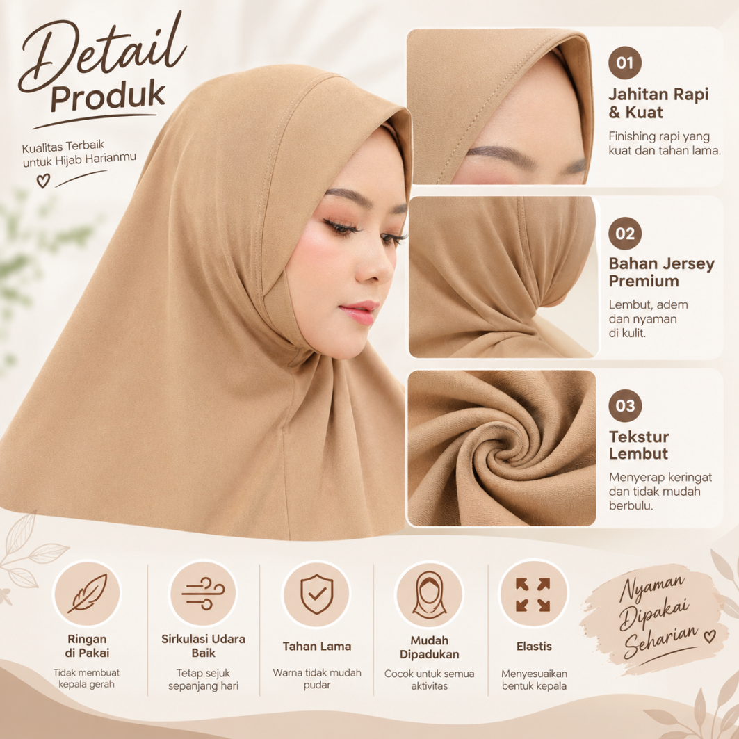 Jilbab Instan Jersey Premium 3