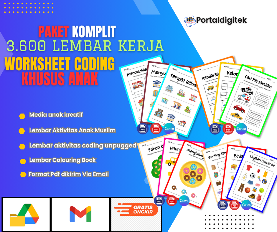 Worksheet Lembar Kerja Anak Usia 2-5 Tahun PAUD/TK/SD logo