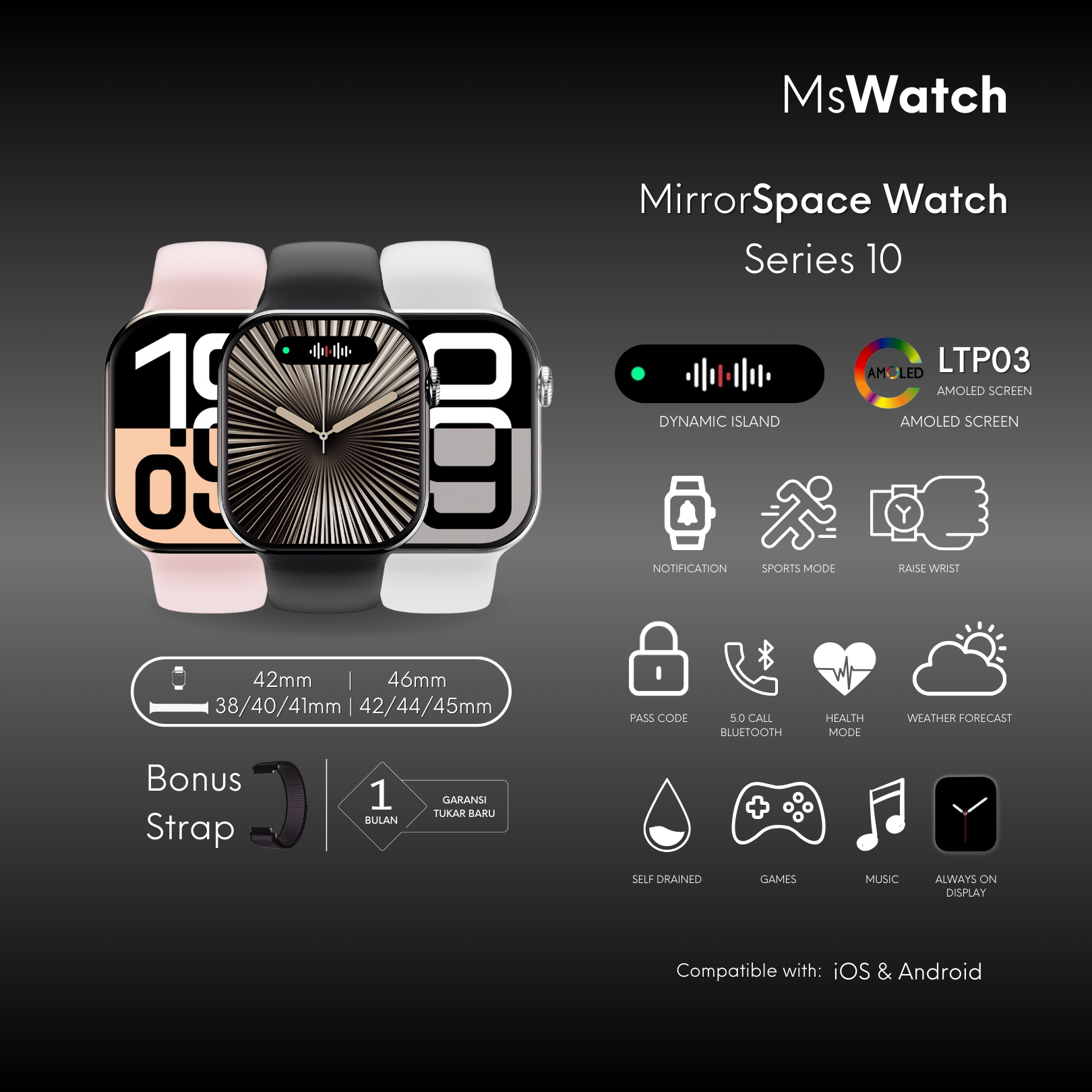 Ms Watch - MirrorSpace Series 10 with Dynamic Island - MirrorSpace