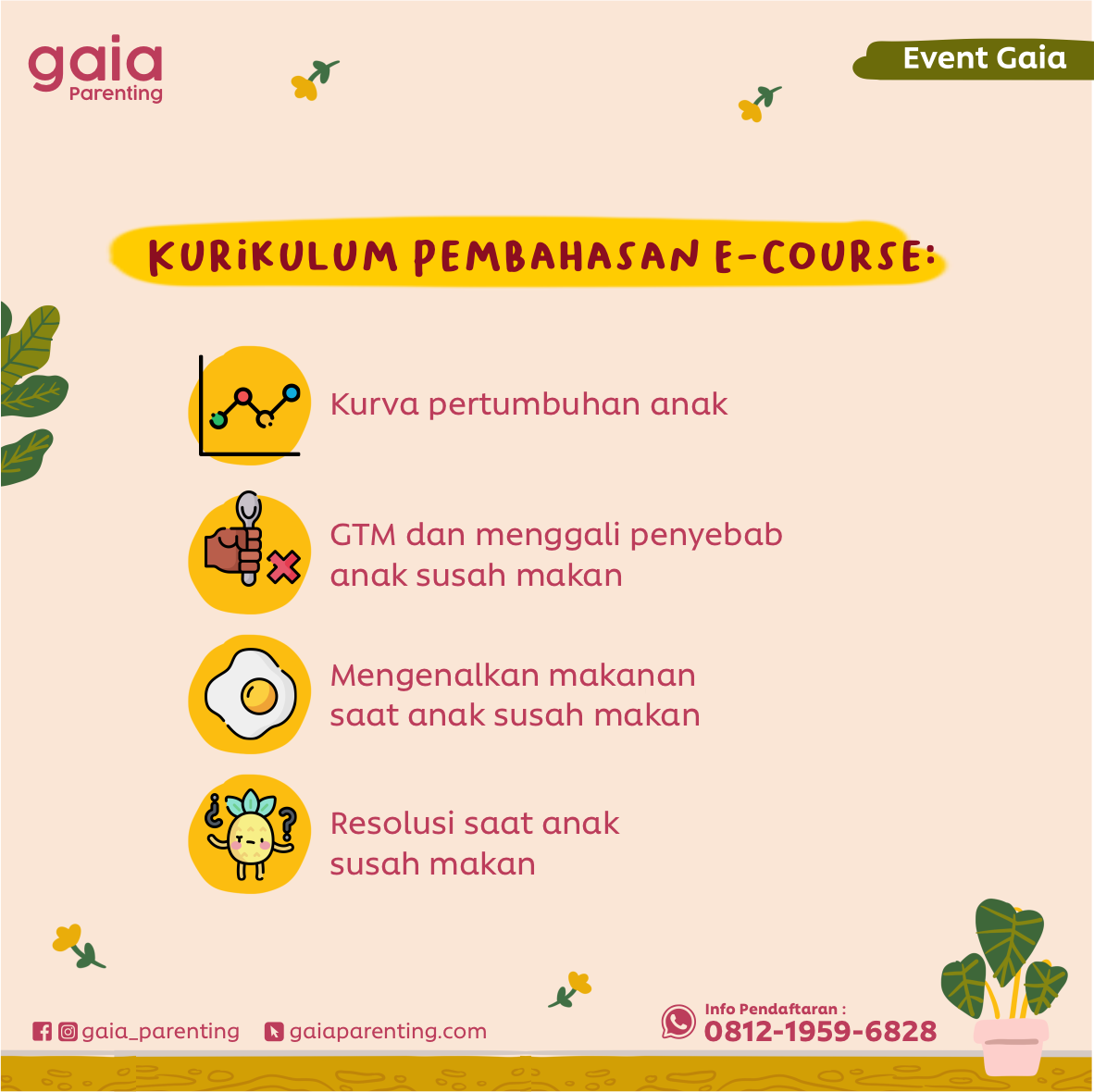 Course MPASI Tepat, Gizi Optimal Cegah dan Atasi Anak Susah Makan