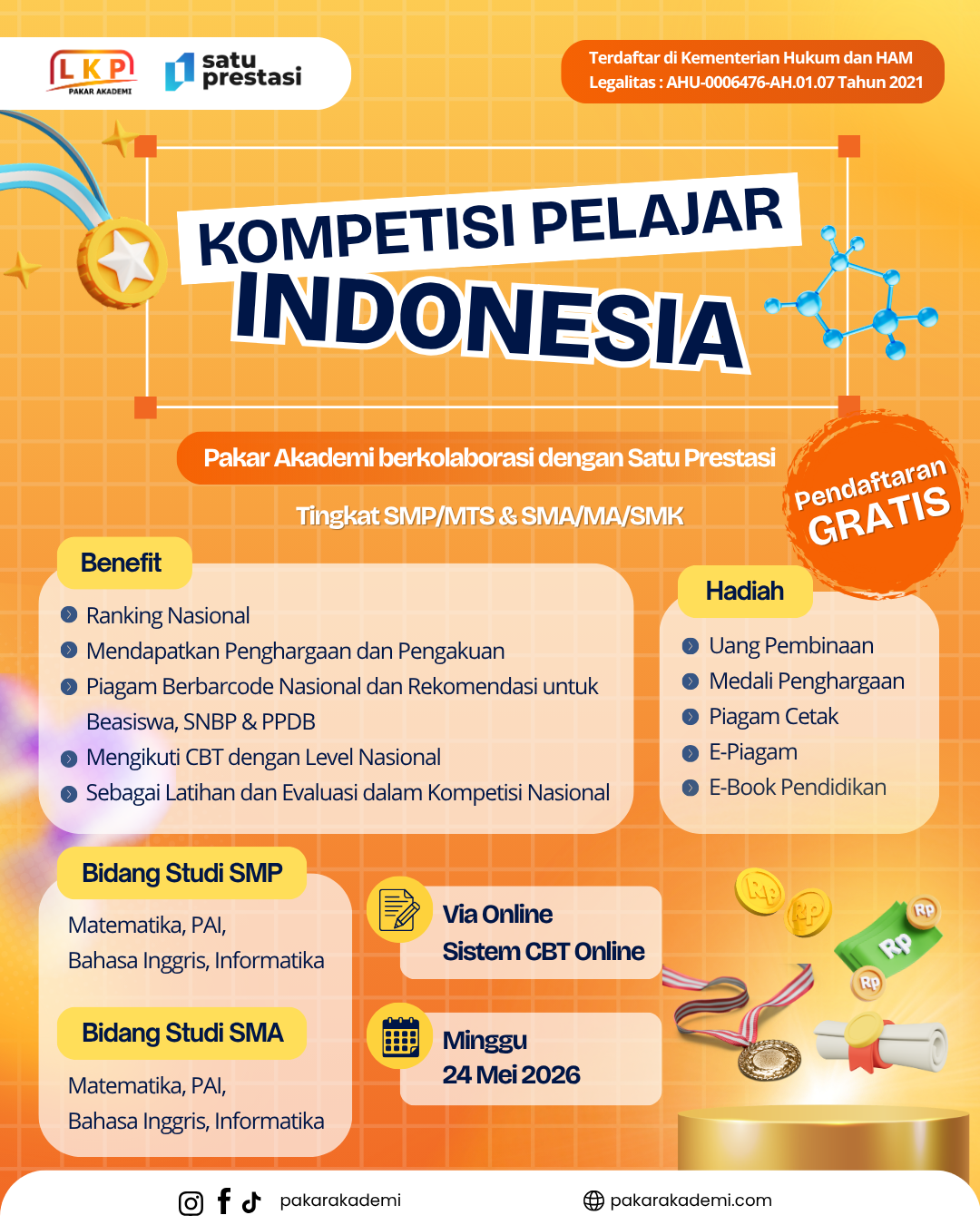 KOMPETISI PELAJAR INDONESIA - PAKAR AKADEMI 24 MEI 2026 logo