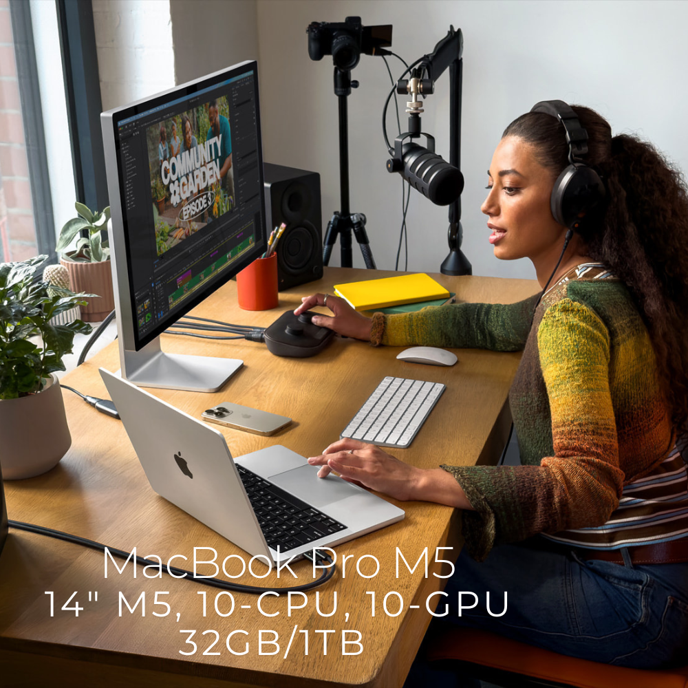MacBook Pro (14 inch, M5) 10 CPU – 10C GPU – 32GB Unified Memory – 1TB SSD Storage logo