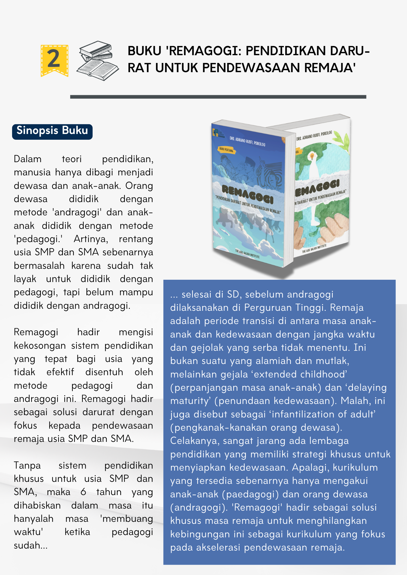 Buku "Remagogi" Karya Ustadz Adriano Rusfi, Psi (2 Jilid)