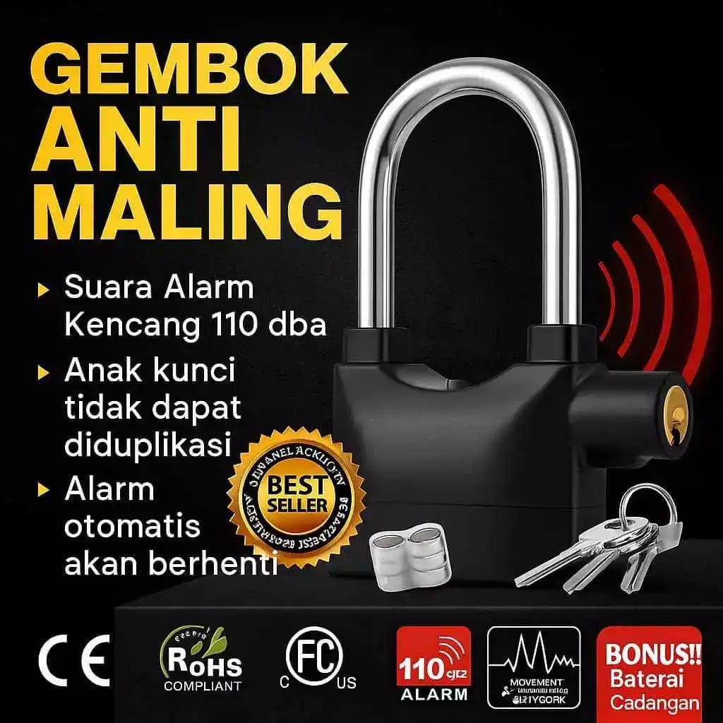 Gembok Alarm Anti Maling Promo Beli 1 Gratis 1 logo