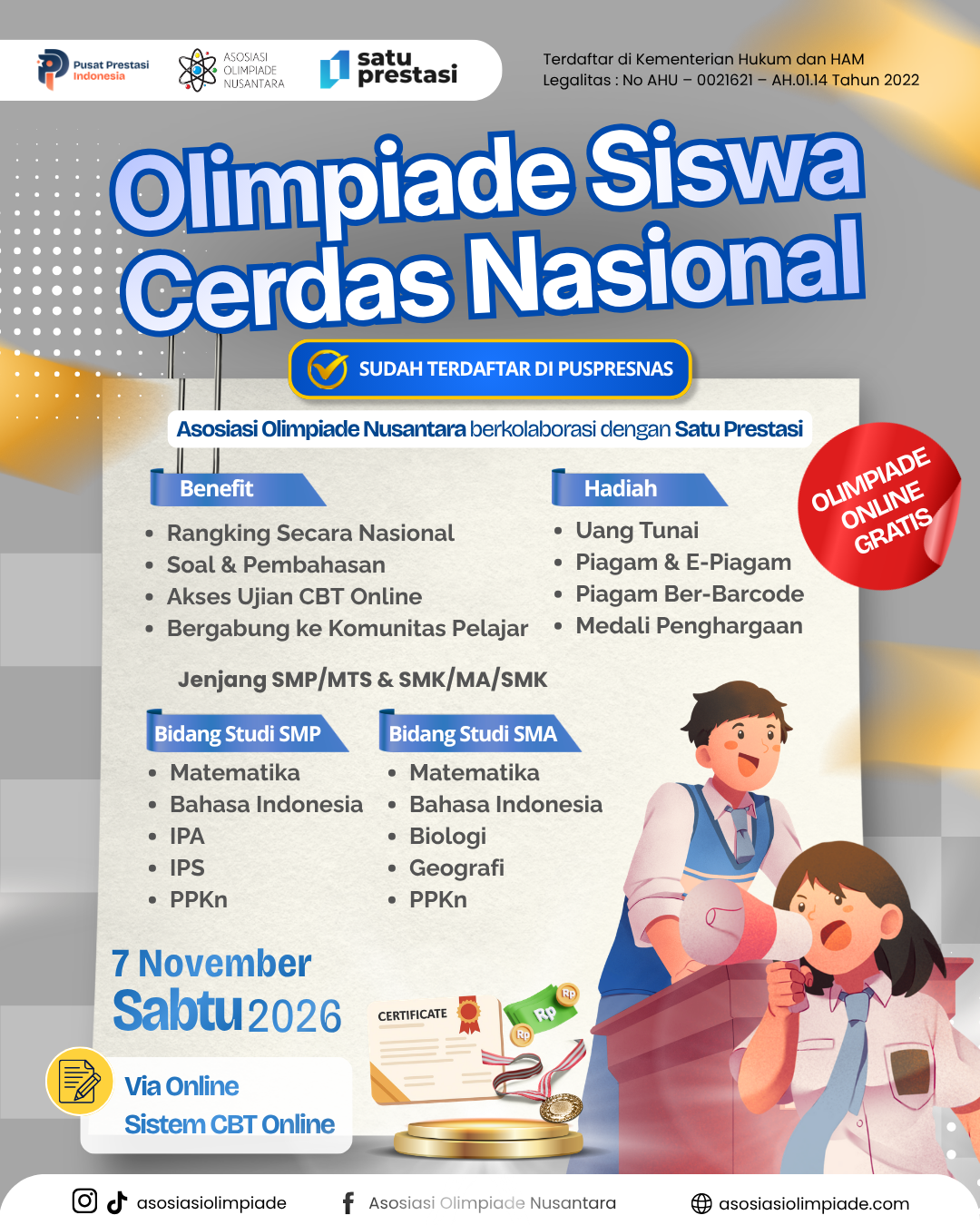 OLIMPIADE SISWA CERDAS NASIONAL - AON X SP (7 NOVEMBER 2026) logo