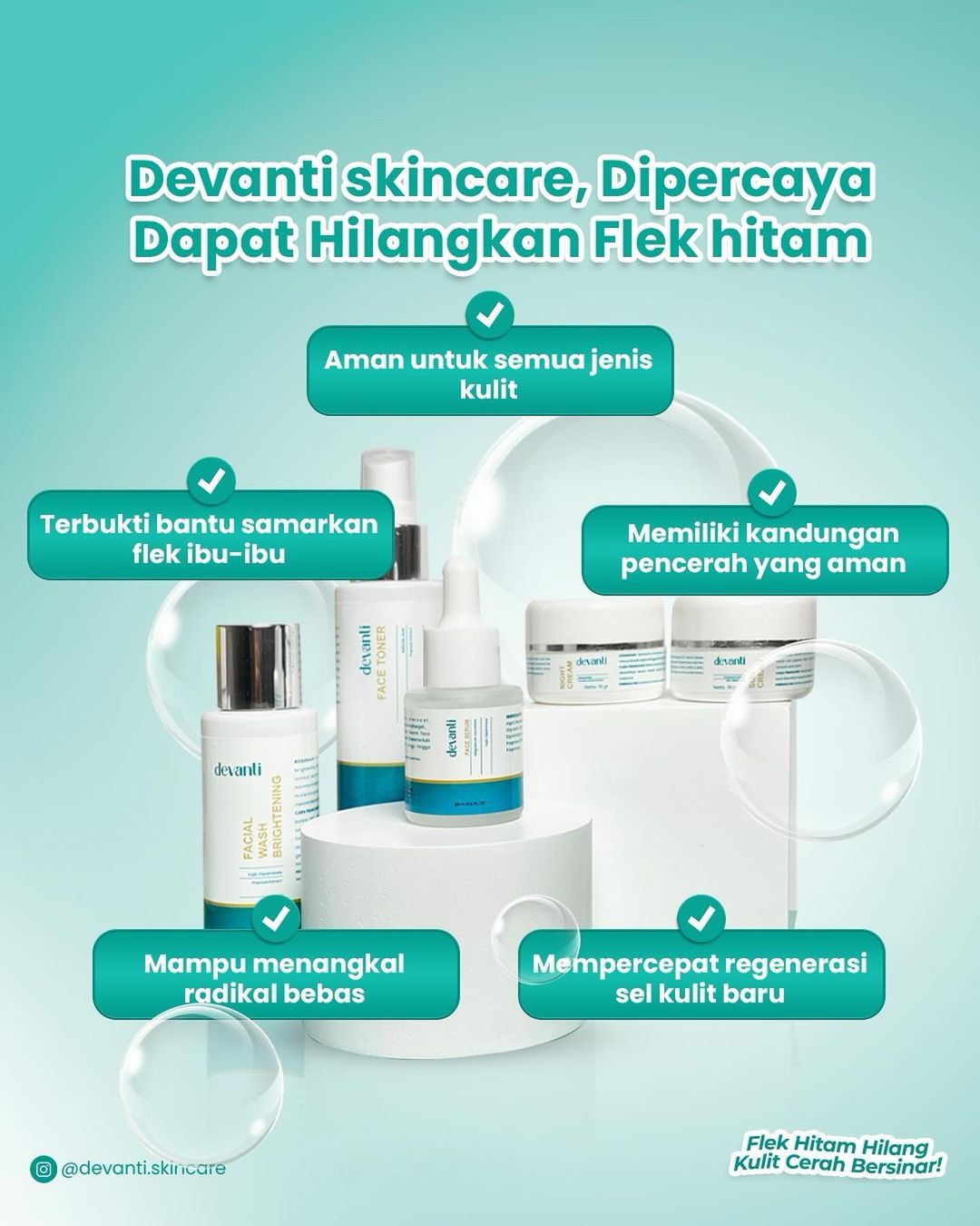 Devanti Promo Hemat | Penghilang Ampuh Flek Hitam Jerawat & Bekasnya (Paket Isi 5 Pcs) + Bonus Pouch