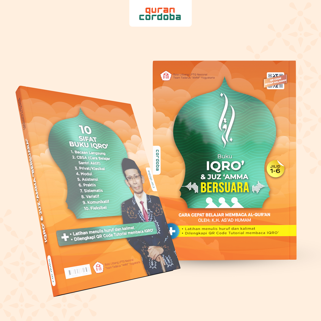 Buku IQRO’ & Juz ‘Amma Bersuara Quran Cordoba (A5) – Lengkap Jilid 1–6 + Audio & Video QR