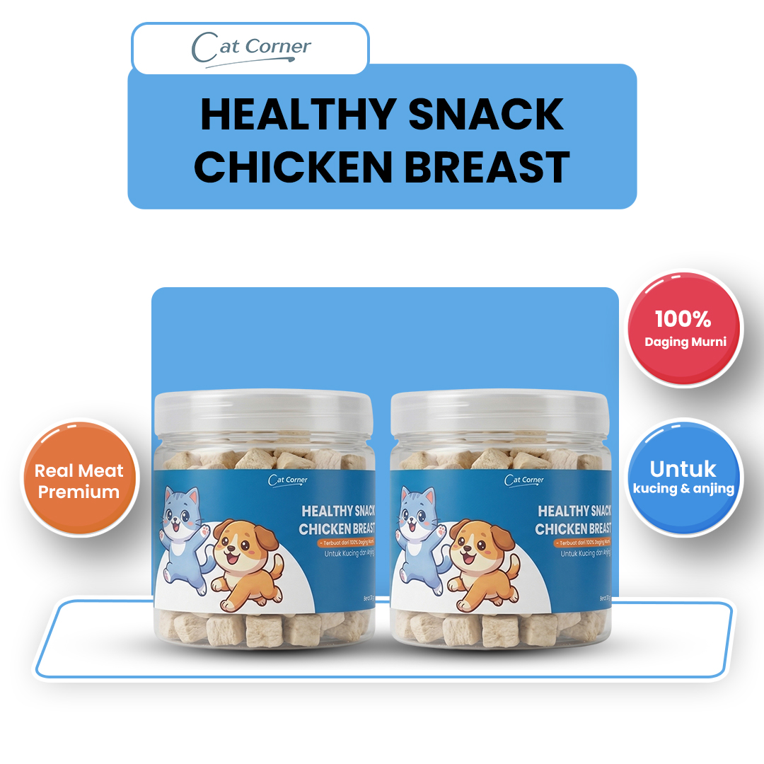 CAT CORNER Freeze Dried Chicken Cubes-Snack Dada Ayam Kering Dadu Cemilan Anjing Kucing logo