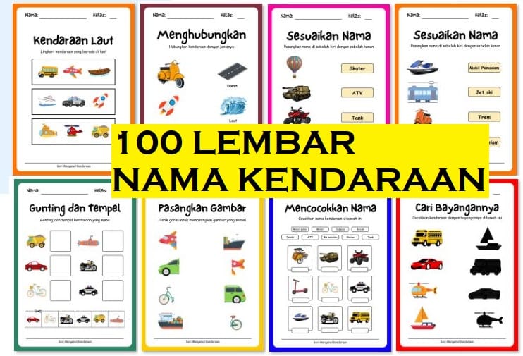 Worksheet Lembar Kerja Anak Usia 2-5 Tahun PAUD/TK/SD