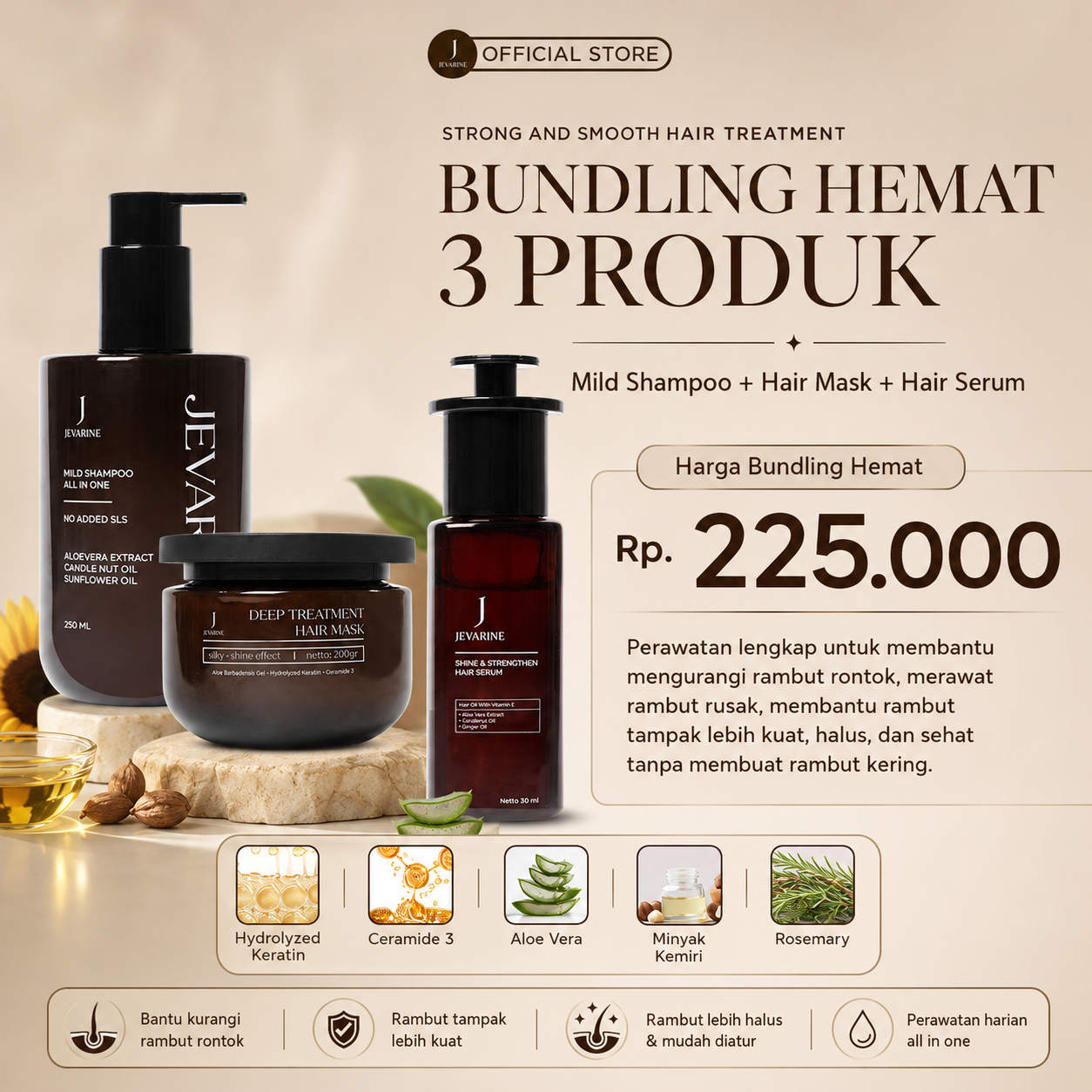 All in One Mild Shampoo By Jevarine 100% Non SLS  - FBE