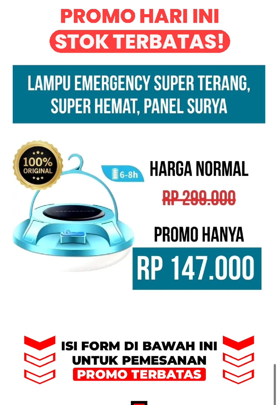 Lampu emergency Rp 147.000 U logo
