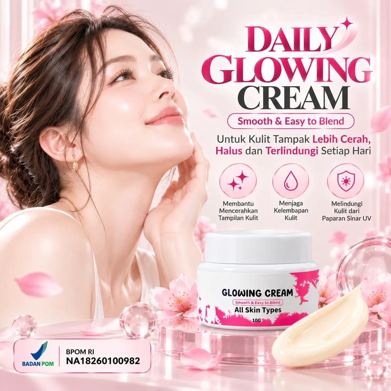 Daily Glowing Cream BPOM HR77-1186 logo