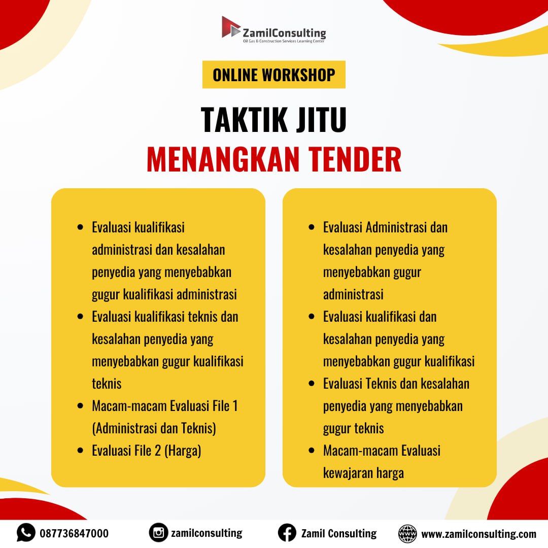 Workshop Taktik Memenangkan Tender untuk 4 Orang
