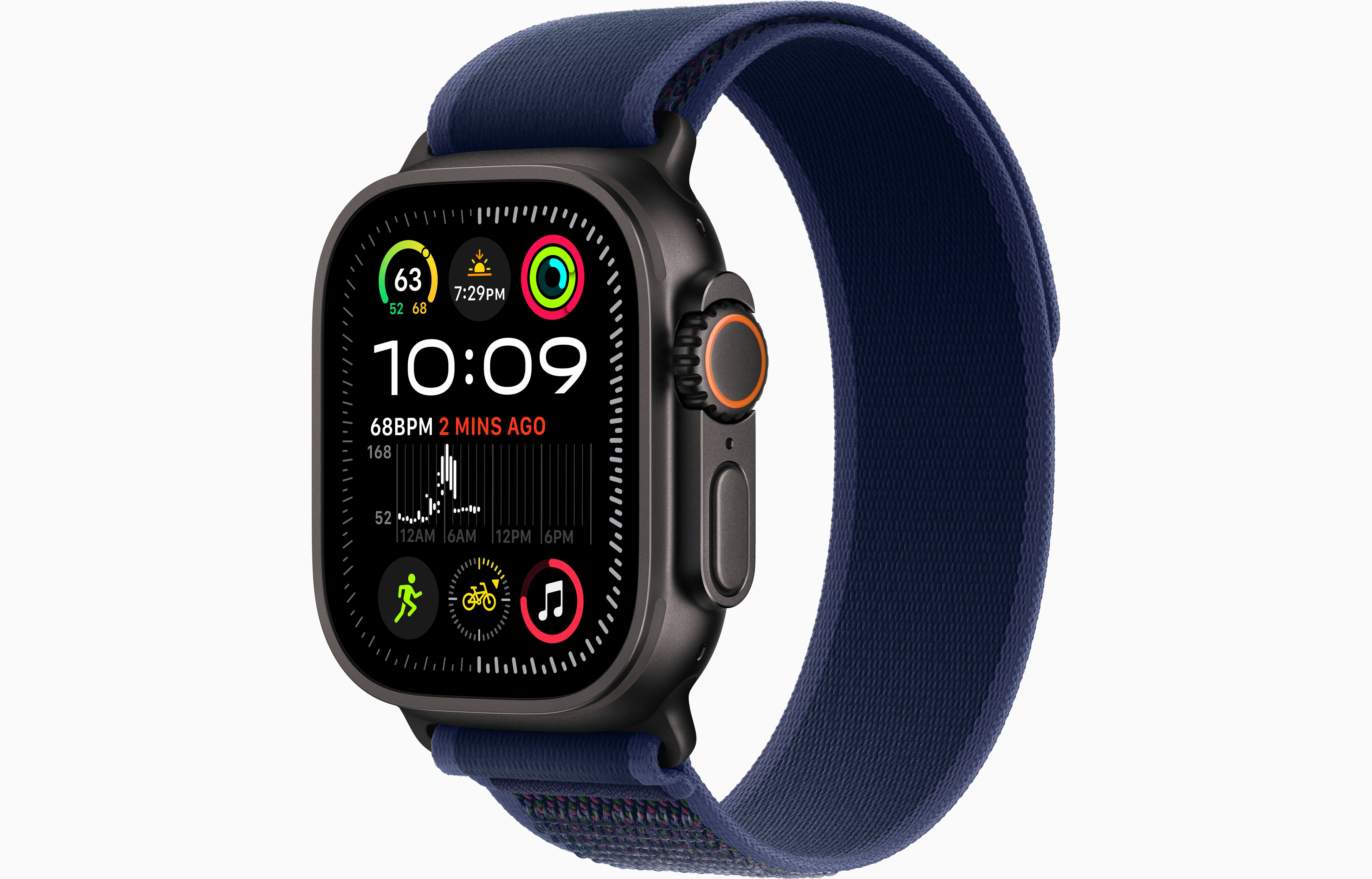 Apple Watch Ultra 2 Black - Trail Loop - Blue logo
