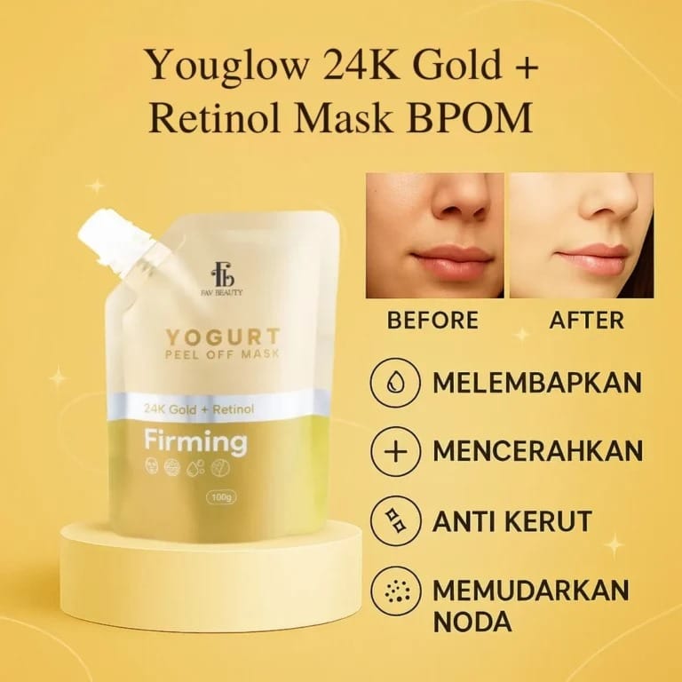YouGlow 24K Gold + Retinol Mask BPOM US BL77