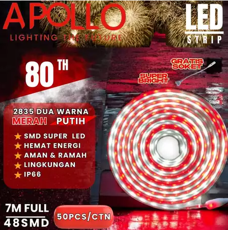 LAMPU STRIP LED MERAH PUTIH logo