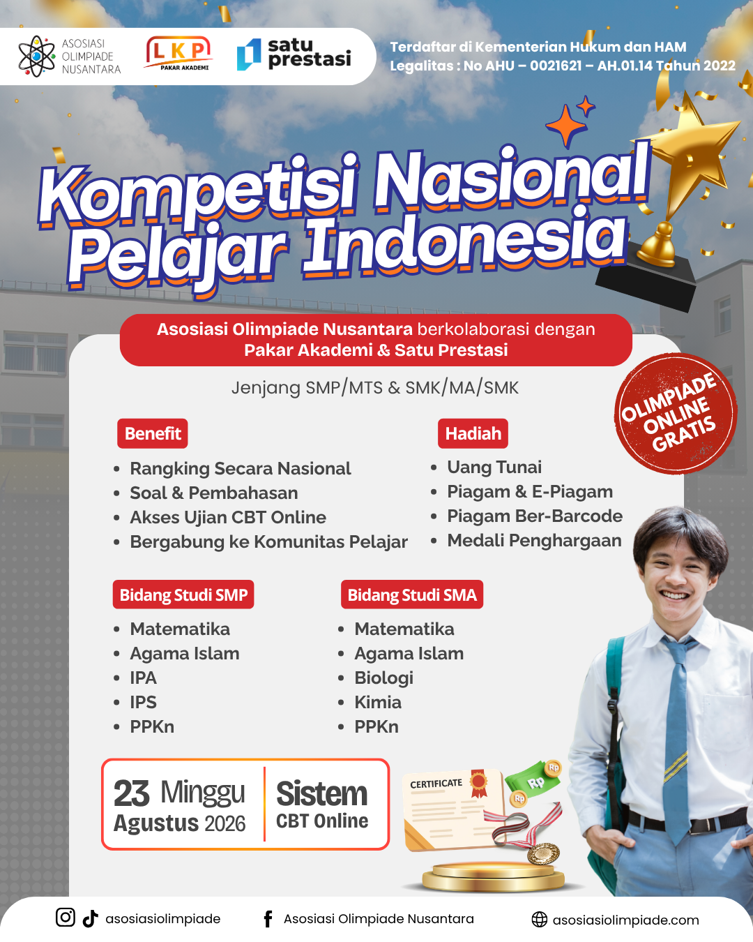 KOMPETISI NASIONAL PELAJAR INDONESIA - AON X LKP X SP (23 AGUSTUS 2026) logo