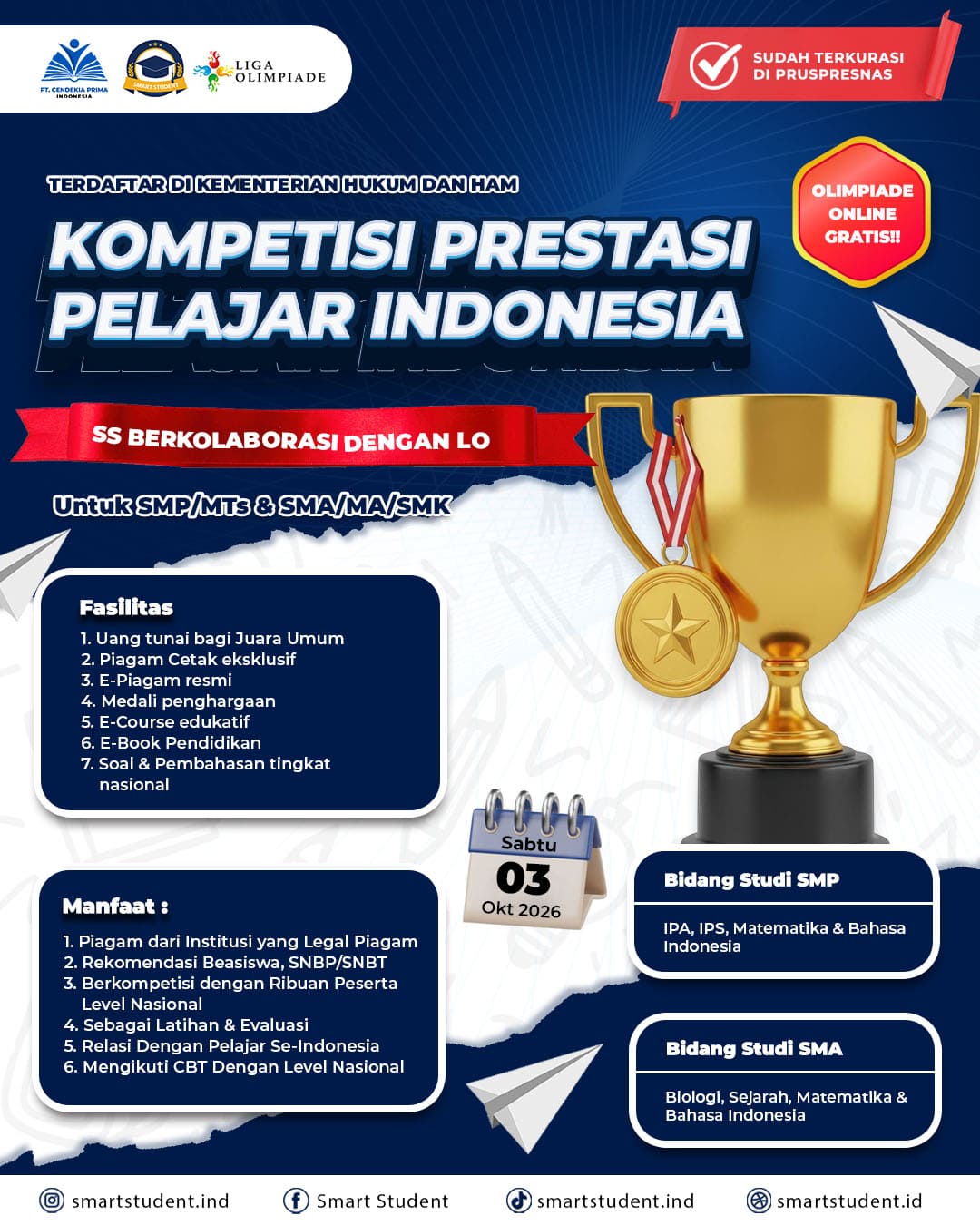 KOMPETISI PRESTASI PELAJAR INDONESIA 2026 logo