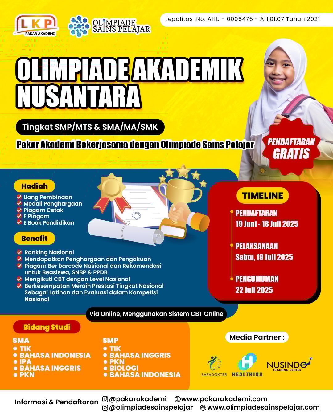 OLIMPIADE AKADEMIK NUSANTARA - PAKAR AKADEMI 19 JULI logo