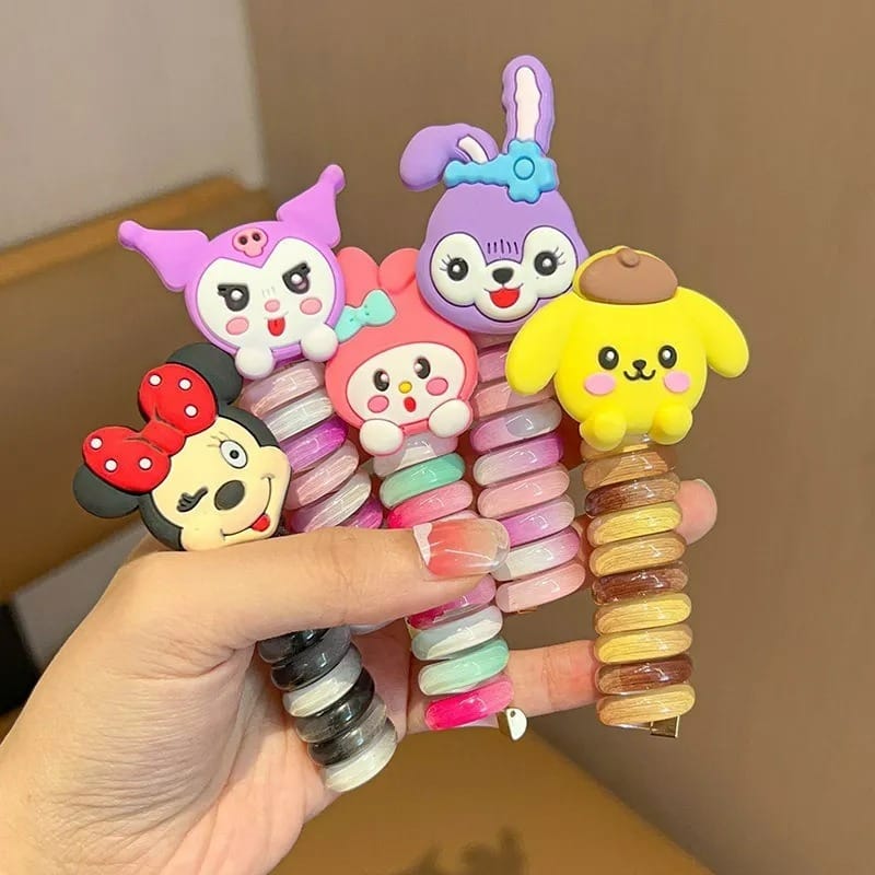 (F) Aksesoris Rambut Ponytail Spiral - BELI 1 DAPAT 4