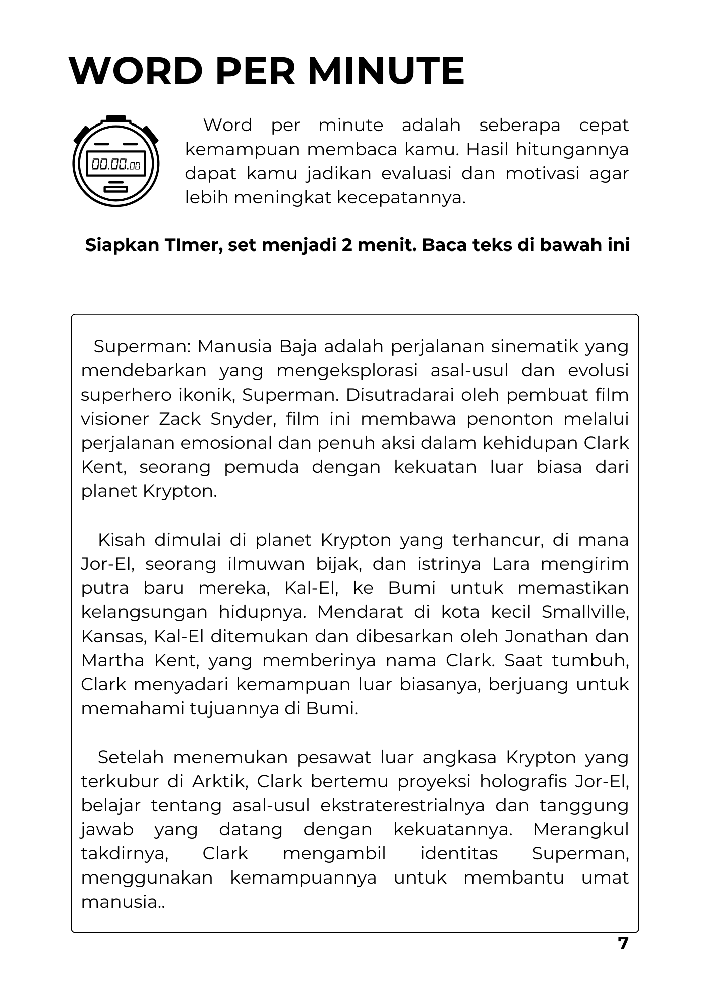 WORKBOOK SPEED READING