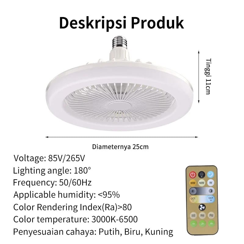 Lampu Plafon dan Kipas Angin LED 30W untuk Pencahayaan Optimal