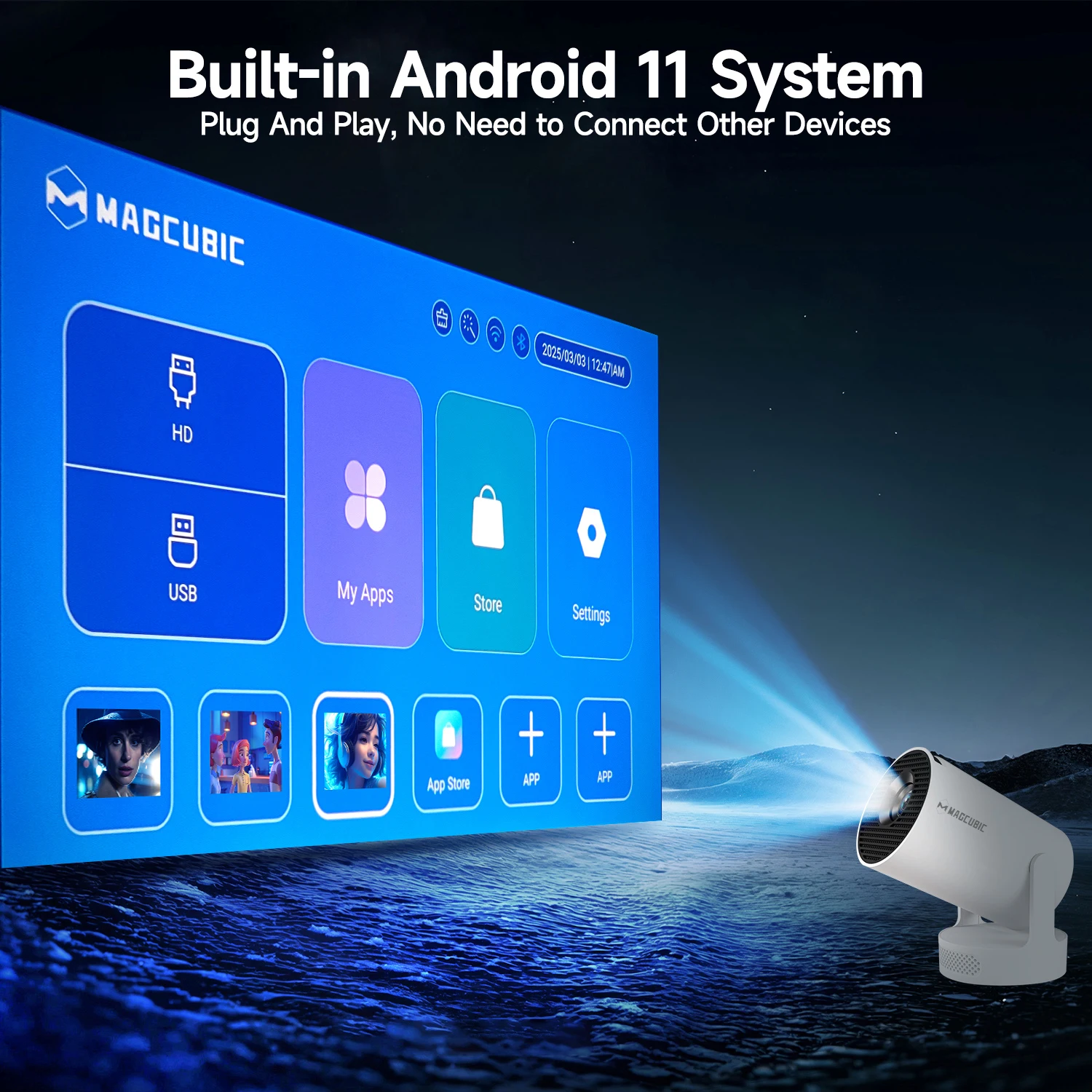 Emeteur - Portable Projector Outdoor Indoor Theater CG2