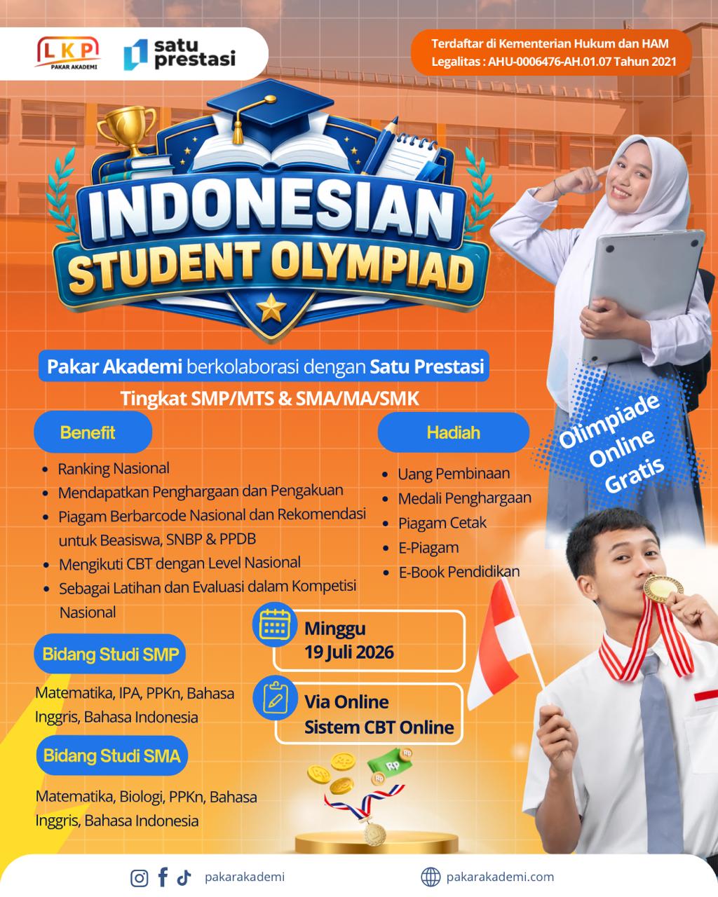 INDONESIAN STUDENT OLYMPIAD - LKP X SP 19 JULI 2026 logo