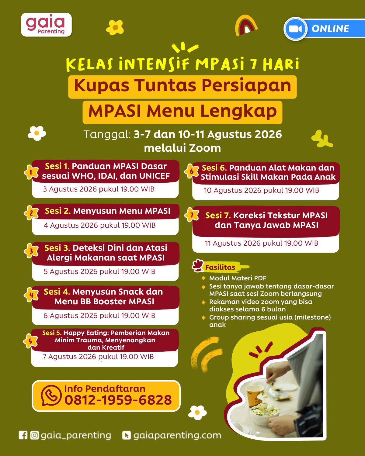 Kelas Intensif MPASI 7 Hari: Kupas Tuntas Persiapan & Fundamental MPASI Menu Lengkap