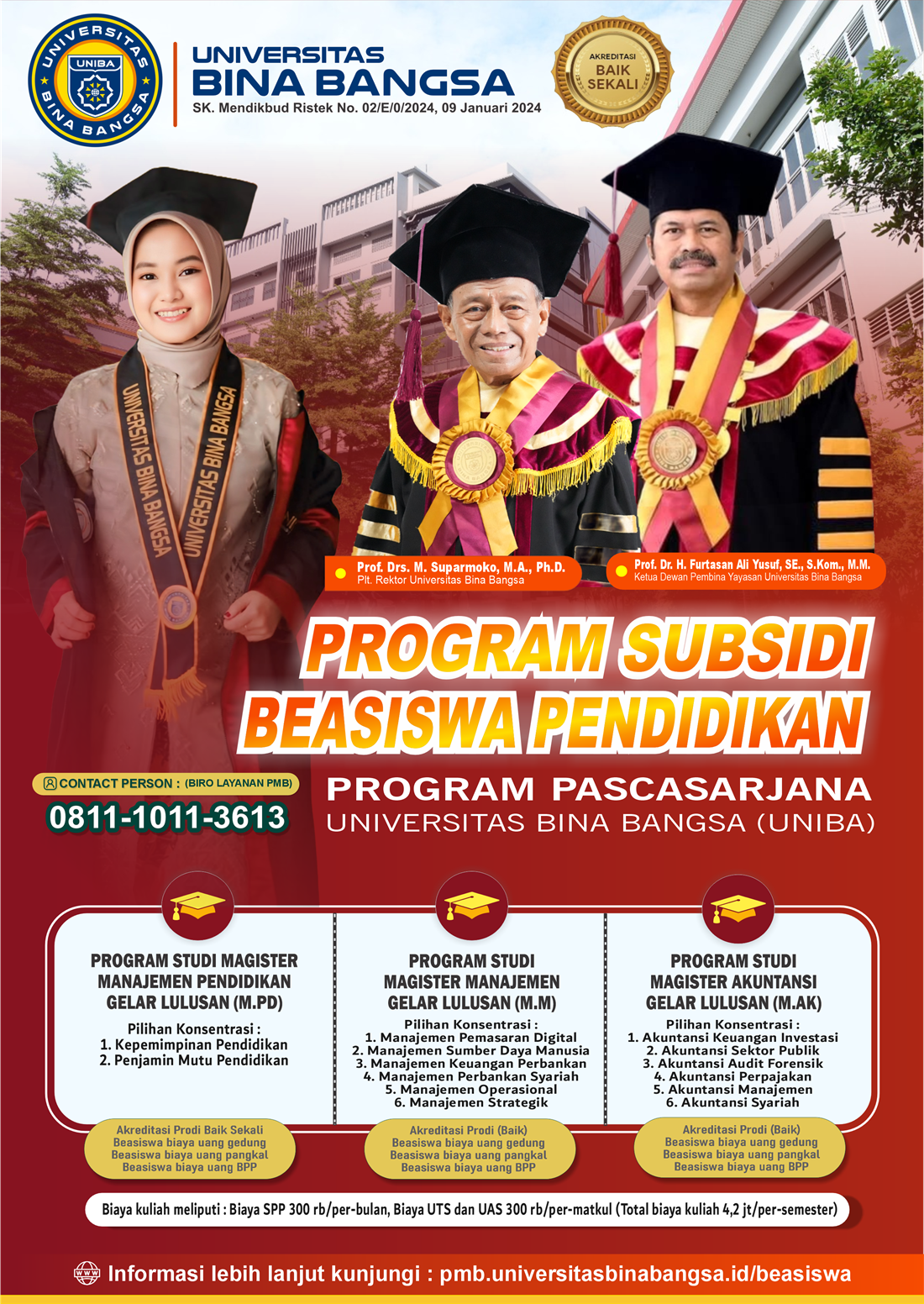 Program Subsidi Beasiswa Pendidikan Program Pascasarjana Universitas Bina Bangsa