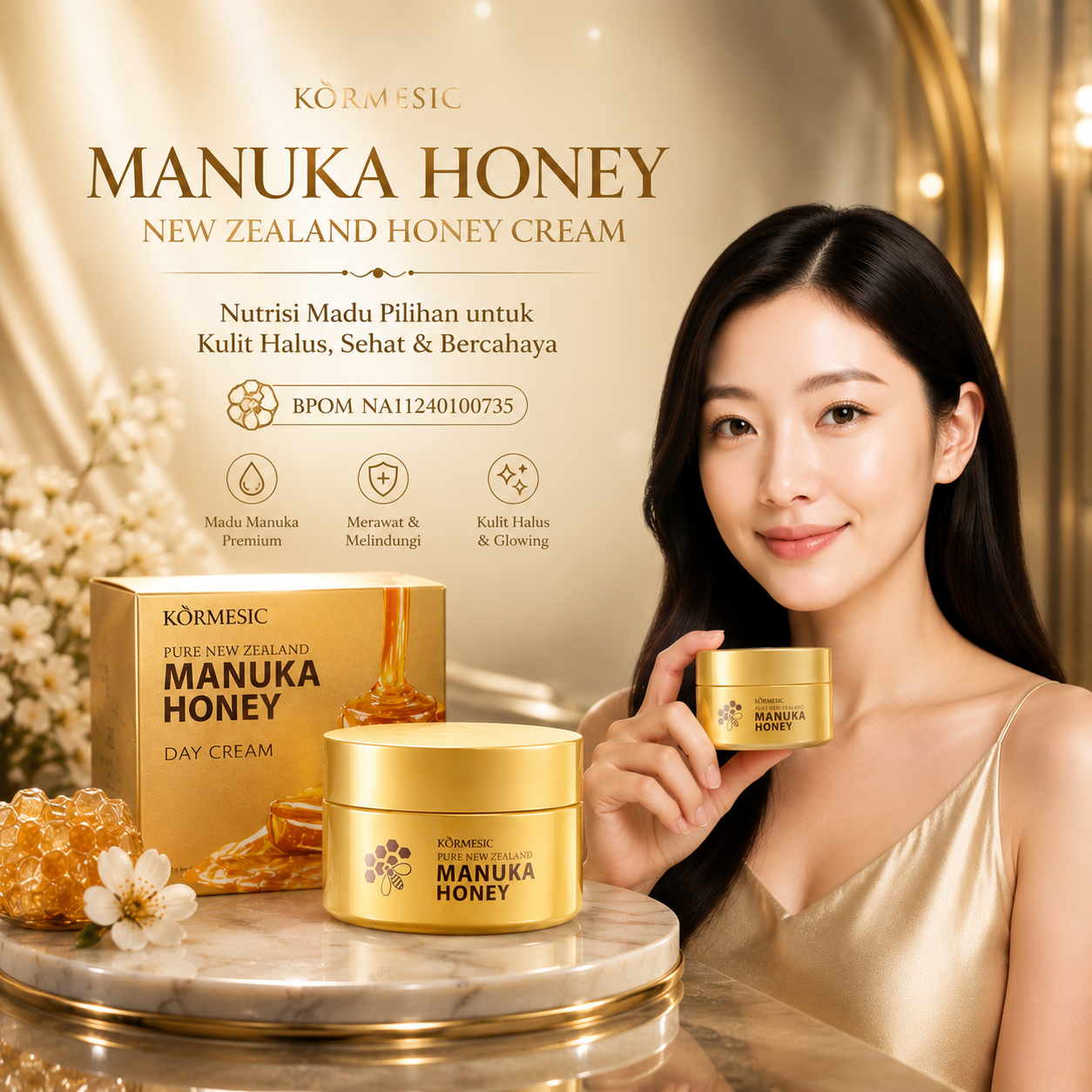 Manuka New Zealand Honey Cream BPOM MR62-67 logo